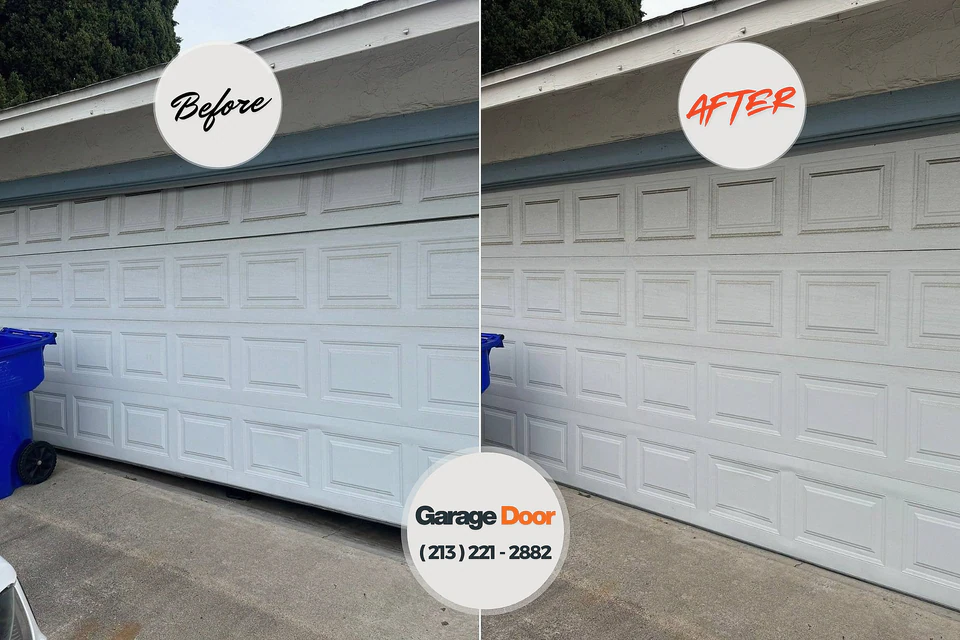 Before and after: garage door repair Crown Heights, NY